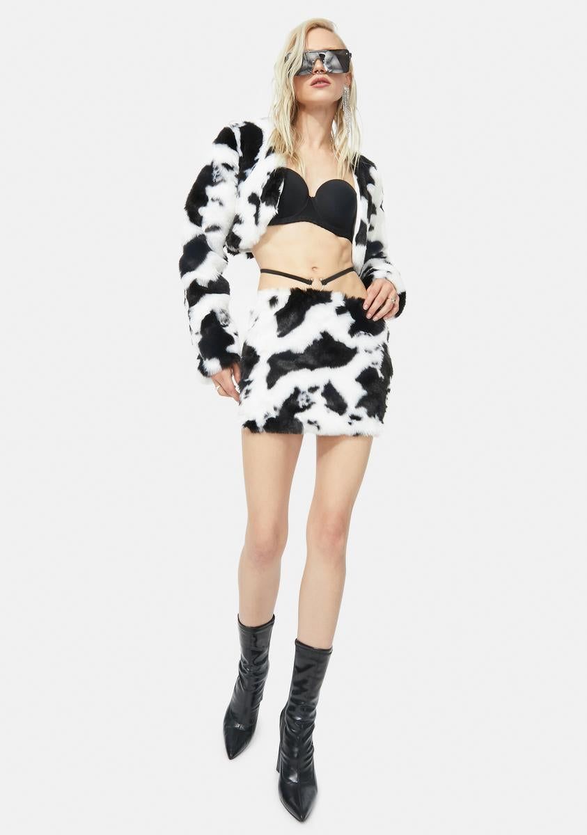 Round Up Cow Print Mini Skirt sold by Dolls Kill product image thumbnail 3