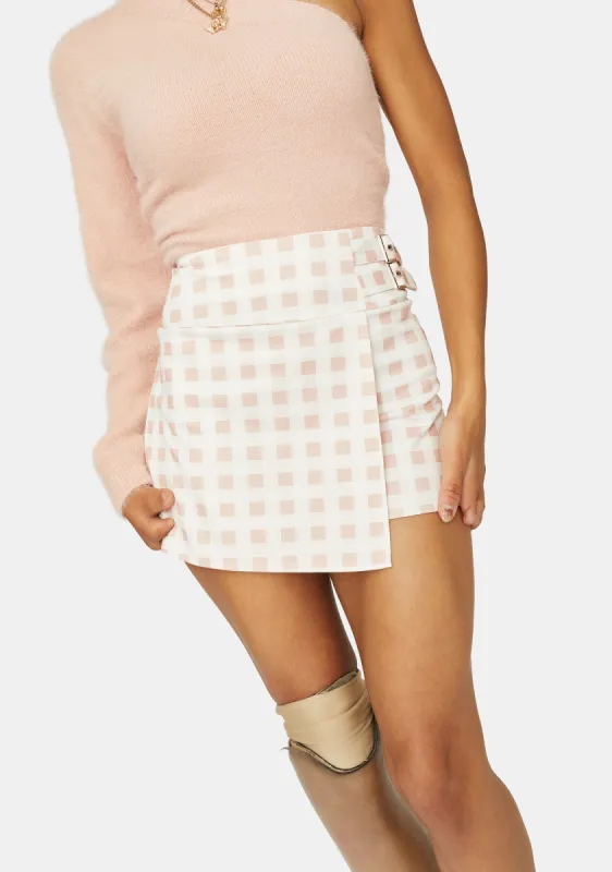 Oh My Darlin' Gingham Buckle Skort sold by Dolls Kill