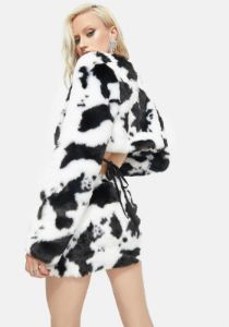 Round Up Cow Print Mini Skirt sold by Dolls Kill