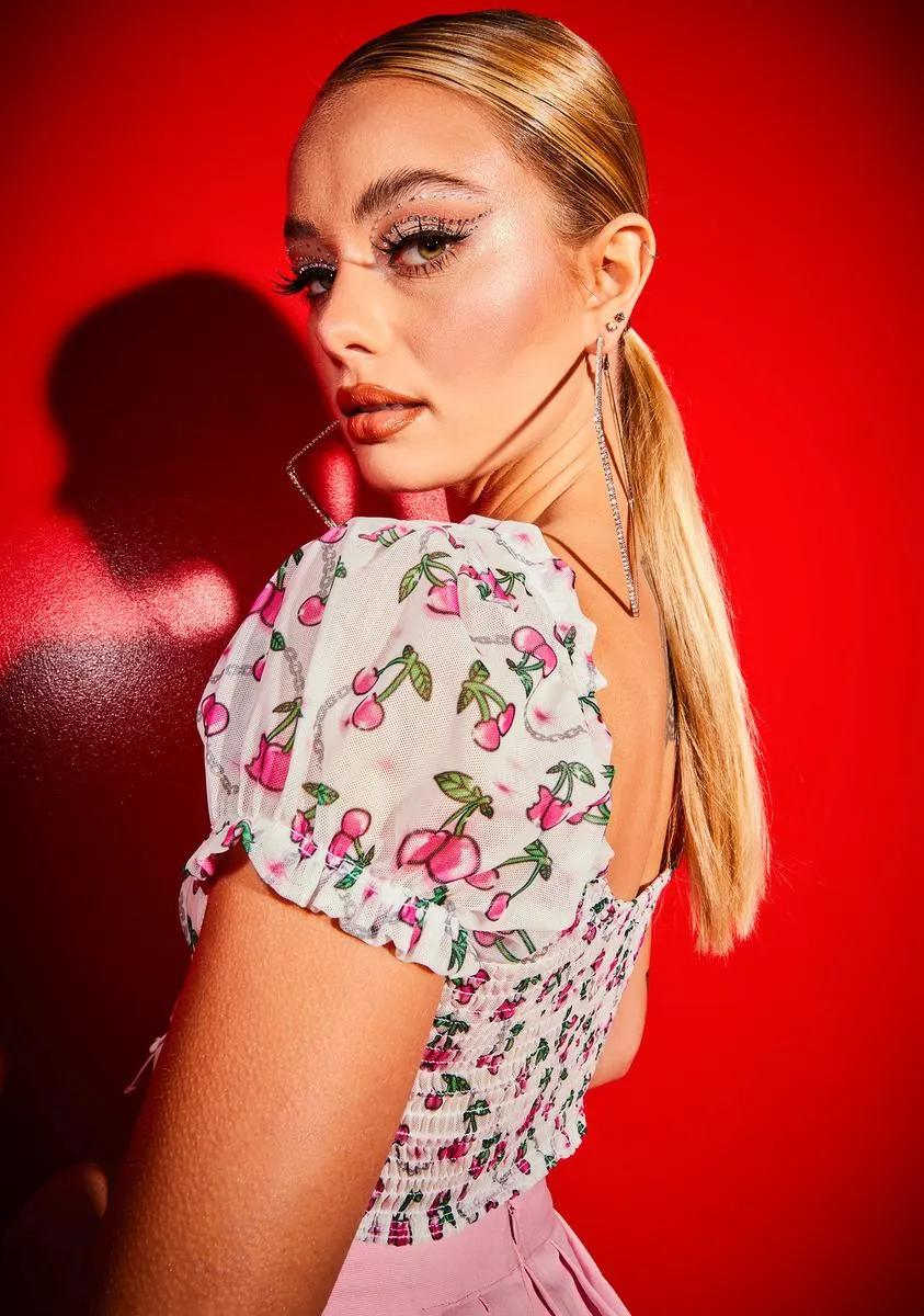 Angel Choose Ur Cherry Ruffle Crop Top sold by Dolls Kill product image thumbnail 4