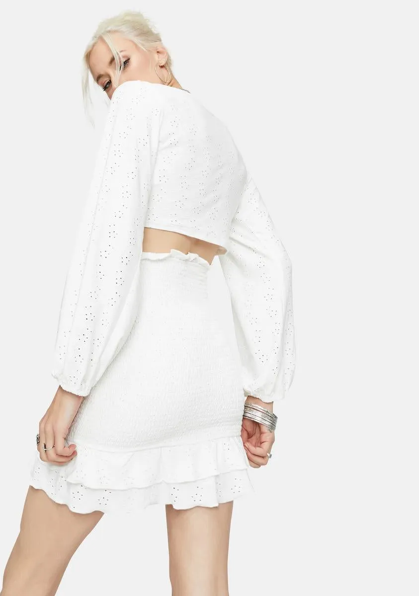 Room With A View Eyelet Ruffle Mini Skirt sold by Dolls Kill product image thumbnail 4