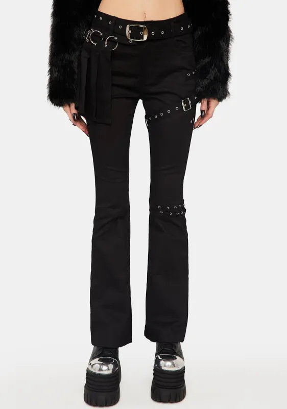 Medium Low Waist Punk Flared Pants sold by Dolls Kill