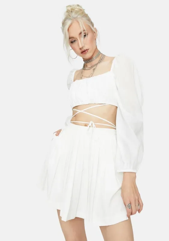 Charismatic Cheer Puff Crop Top sold by Dolls Kill