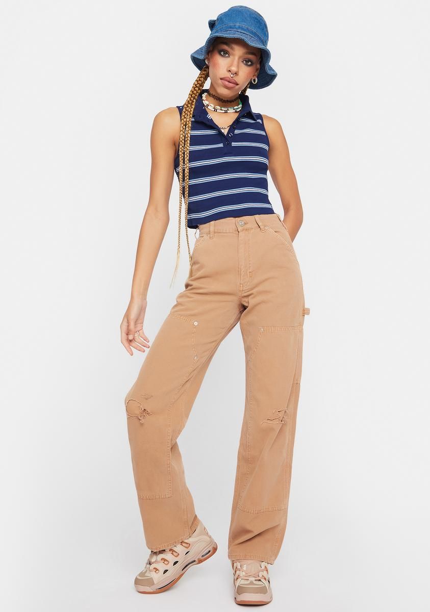 Sleeveless Striped Crop Top sold by Dolls Kill product image thumbnail 3