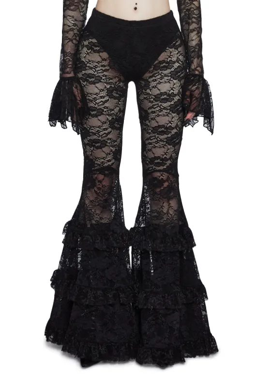 Crimson Lust Flare Pants - Black sold by Dolls Kill