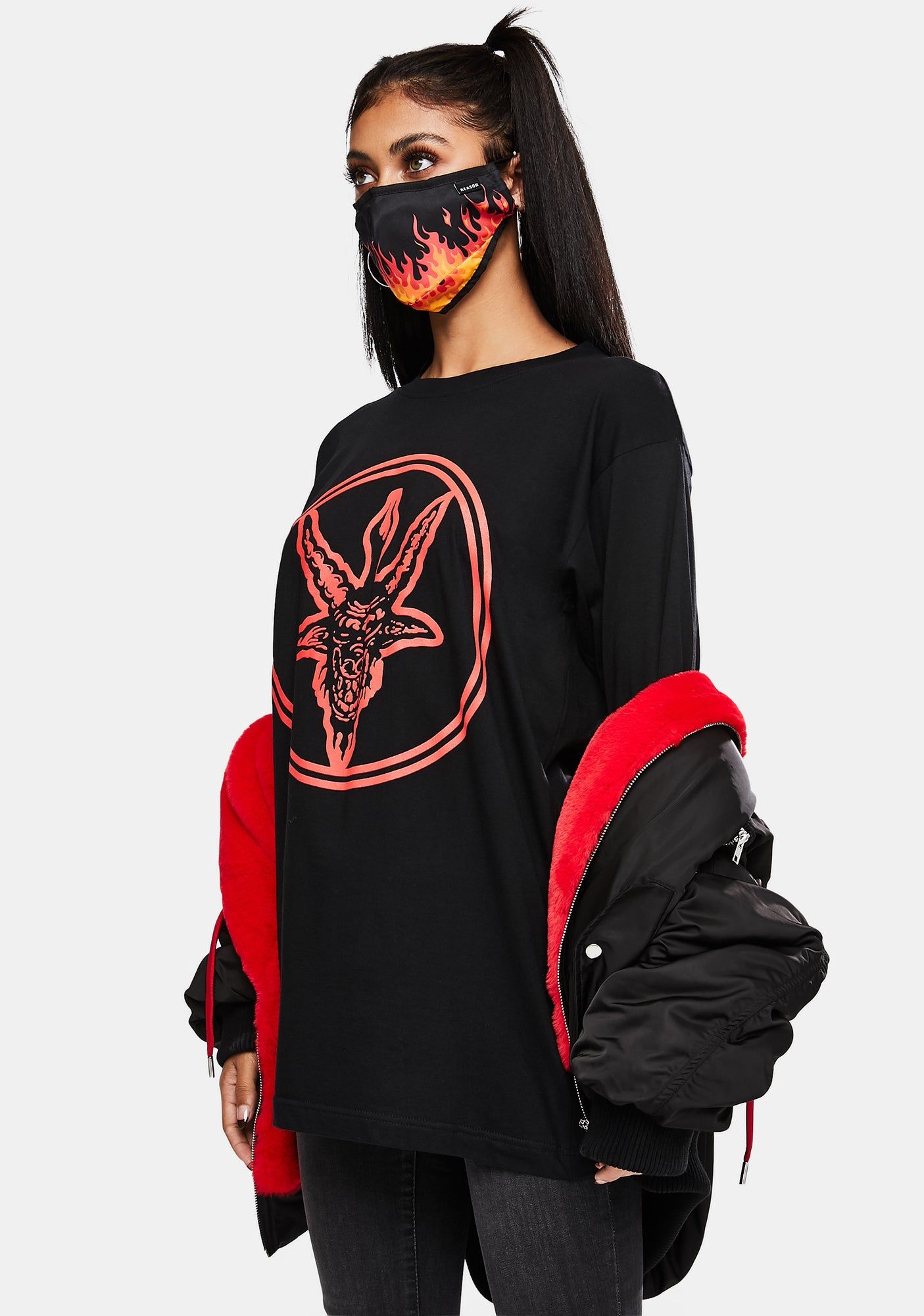 Baphomet Long Sleeve Graphic Tee sold by Dolls Kill product image thumbnail 2