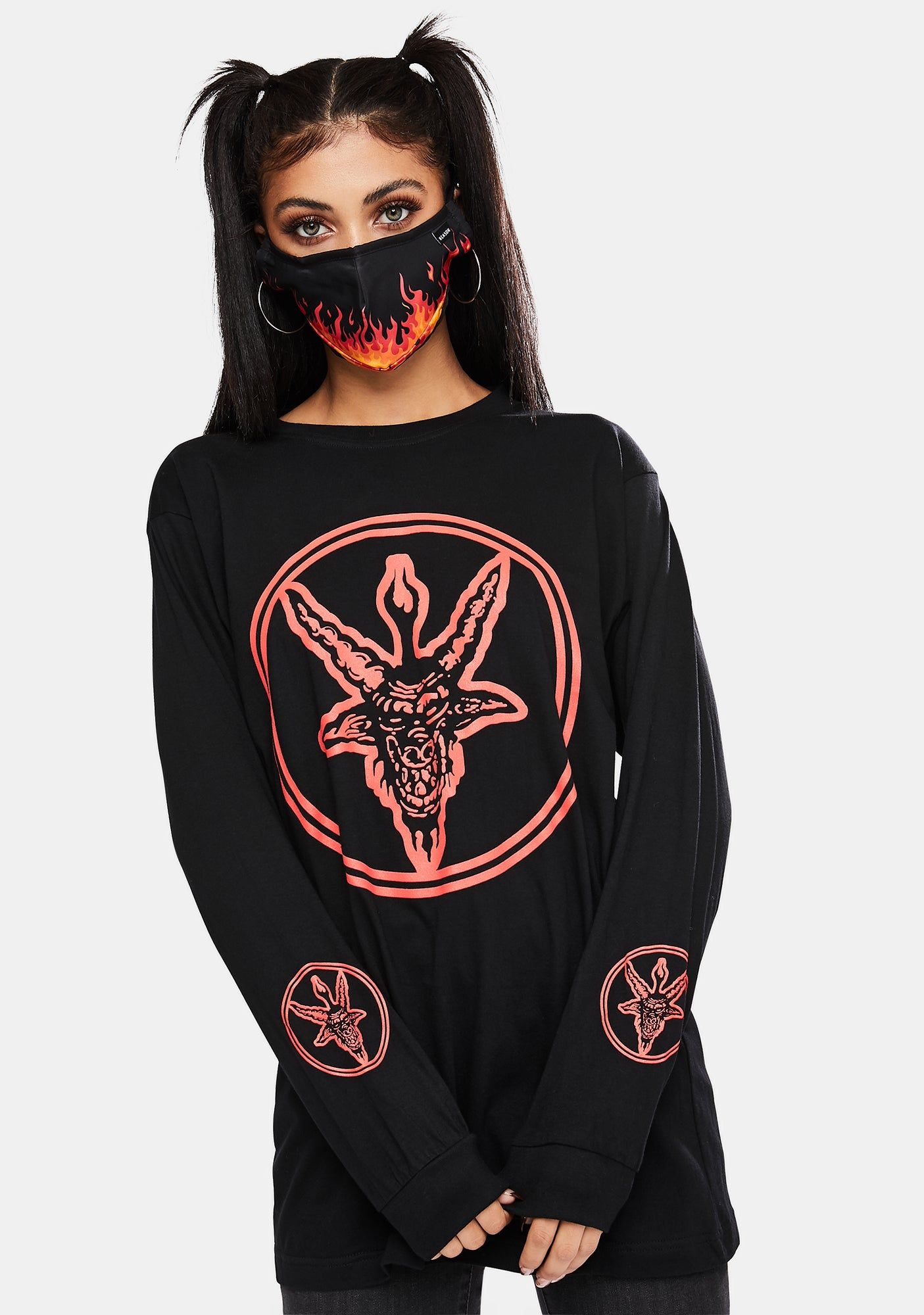Baphomet Long Sleeve Graphic Tee sold by Dolls Kill