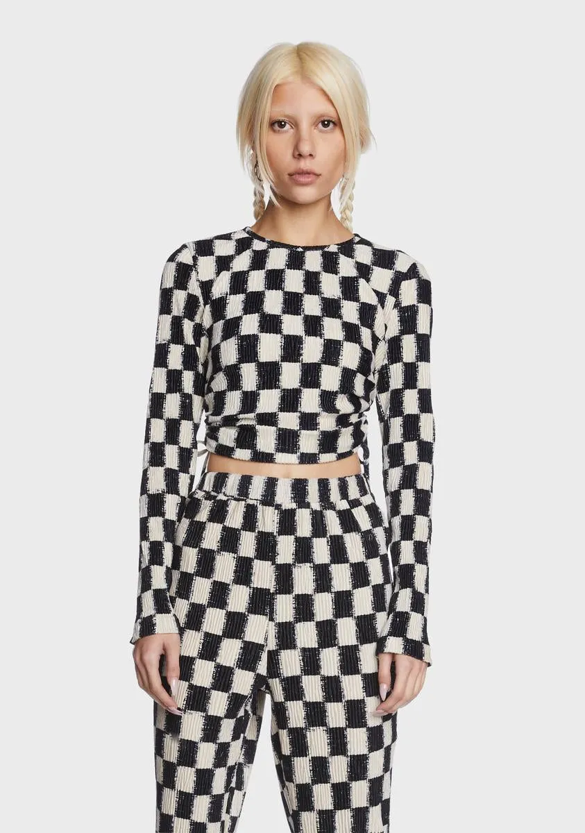 Checkered Crop Top sold by Dolls Kill