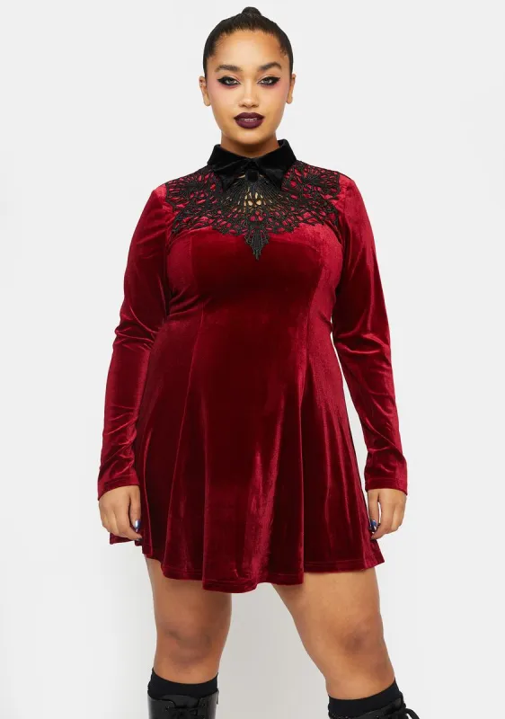 Plus Wine Goth Dark Night Vines Dress sold by Dolls Kill