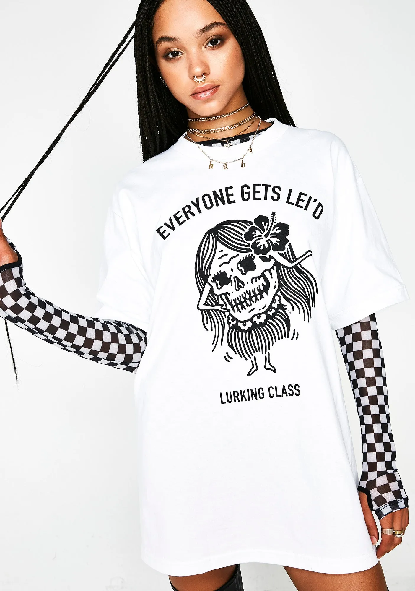 Lei'd Tee sold by Dolls Kill