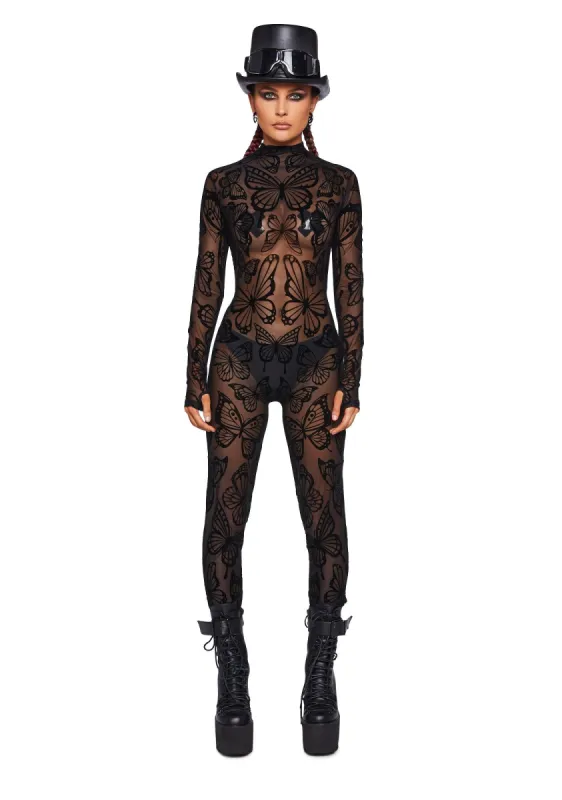 Butterfly Utopia Mesh Catsuit sold by Dolls Kill
