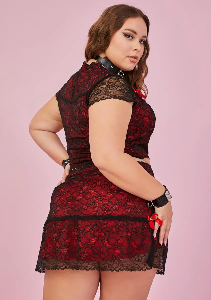 Plus Spicy Portrait Mode Lace Mini Skirt sold by Dolls Kill product image thumbnail 4