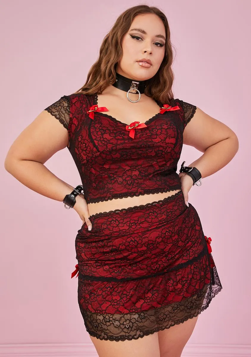 Plus Spicy Portrait Mode Lace Mini Skirt sold by Dolls Kill product image thumbnail 2