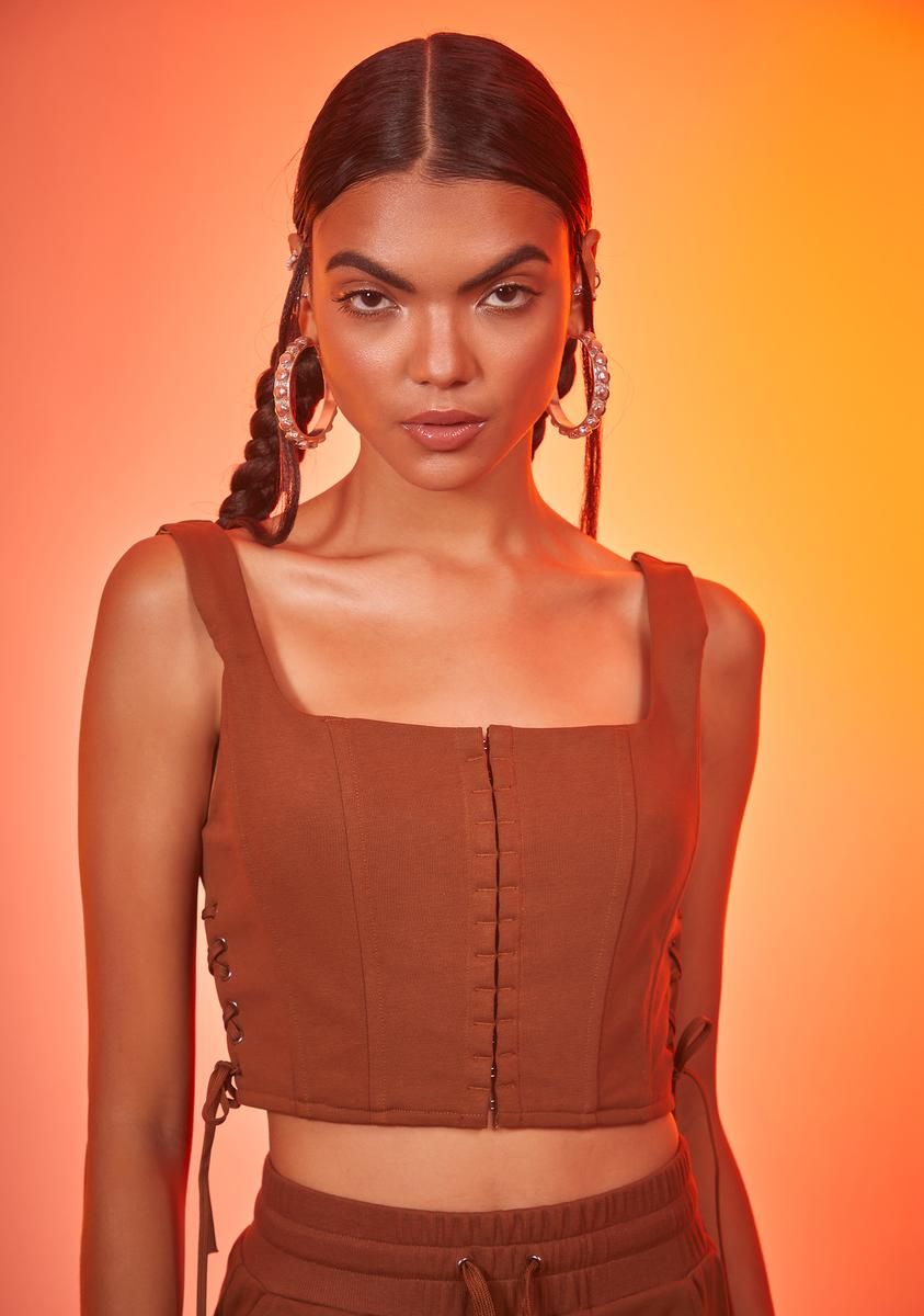 Dare To Go Lace-Up Corset sold by Dolls Kill