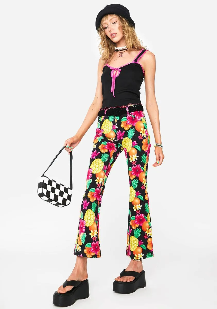 Tropic Like It's Hot Flared Pants sold by Dolls Kill product image thumbnail 3