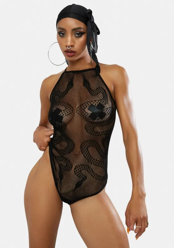 Garden Of Eden Snake Fishnet Bodysuit sold by Dolls Kill