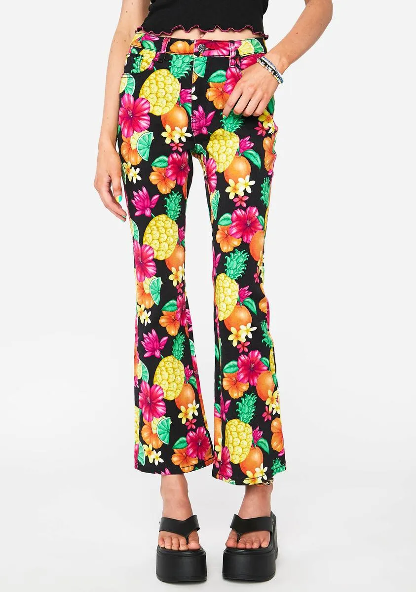 Tropic Like It's Hot Flared Pants sold by Dolls Kill