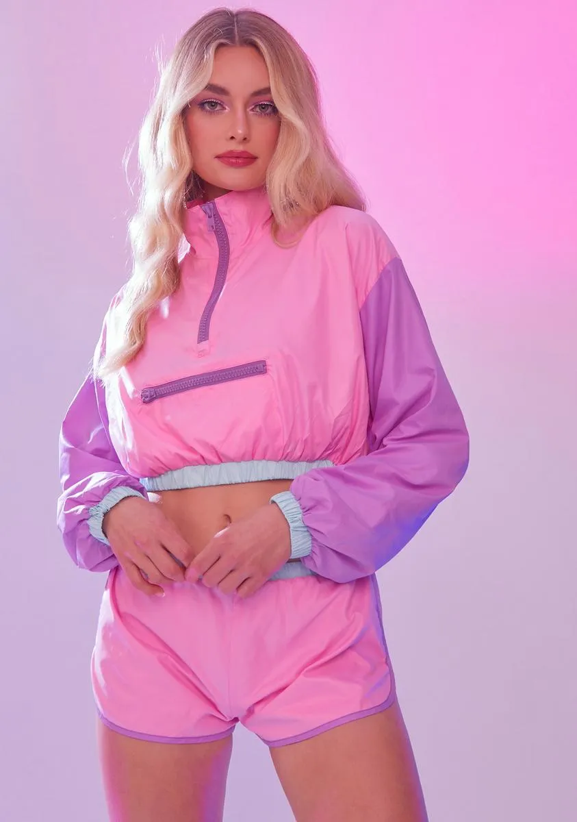 Whip It Colorblock Windbreaker Set sold by Dolls Kill