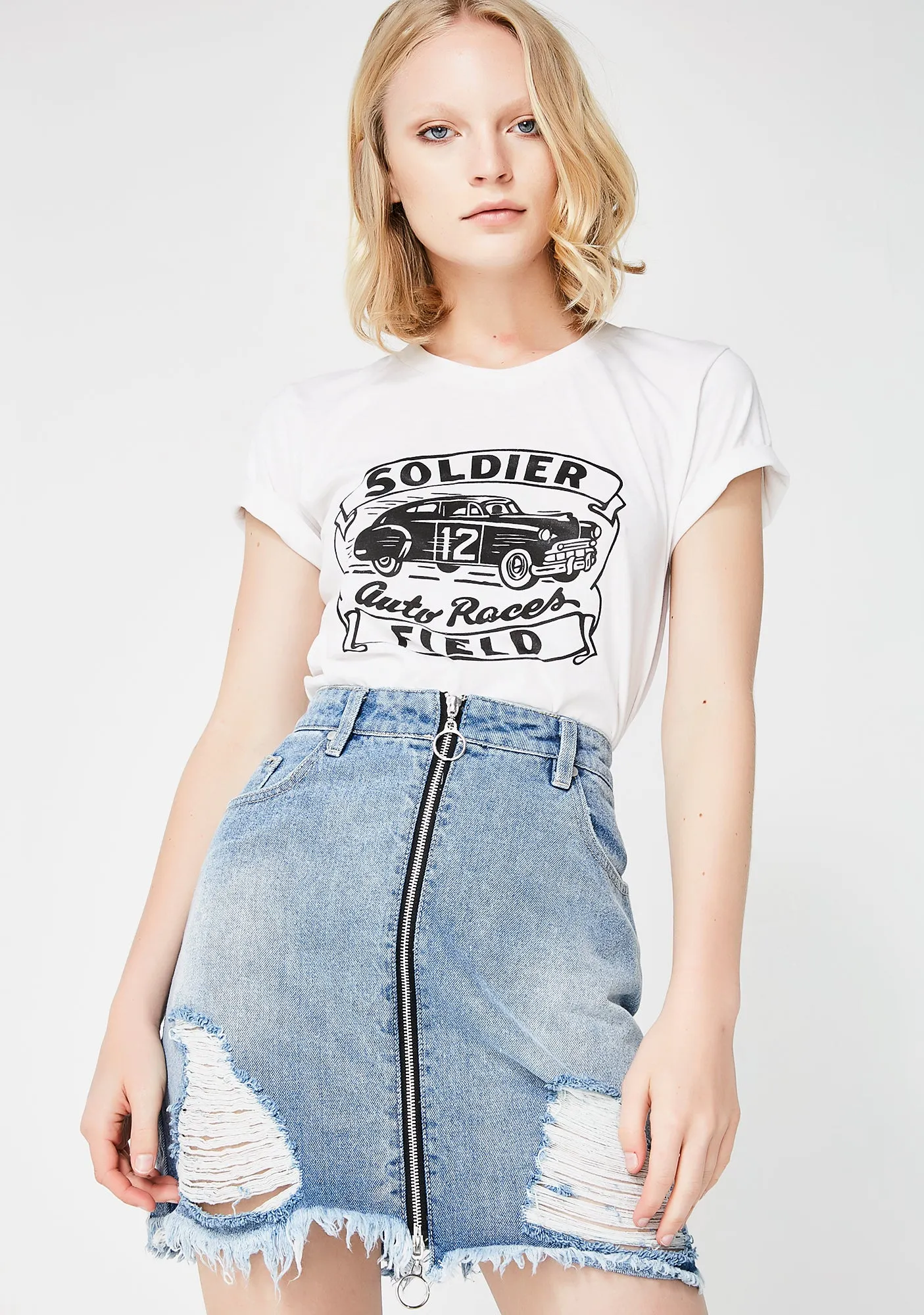 Instant Denim Skirt sold by Dolls Kill product image thumbnail 3