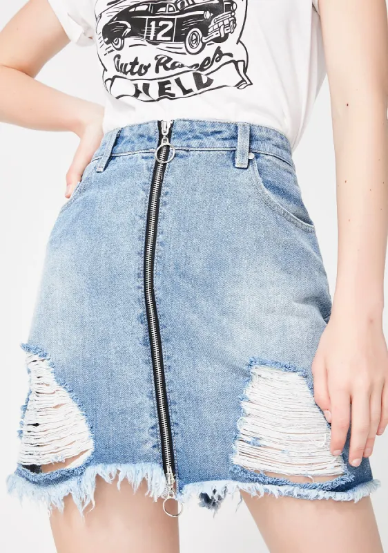 Instant Denim Skirt sold by Dolls Kill