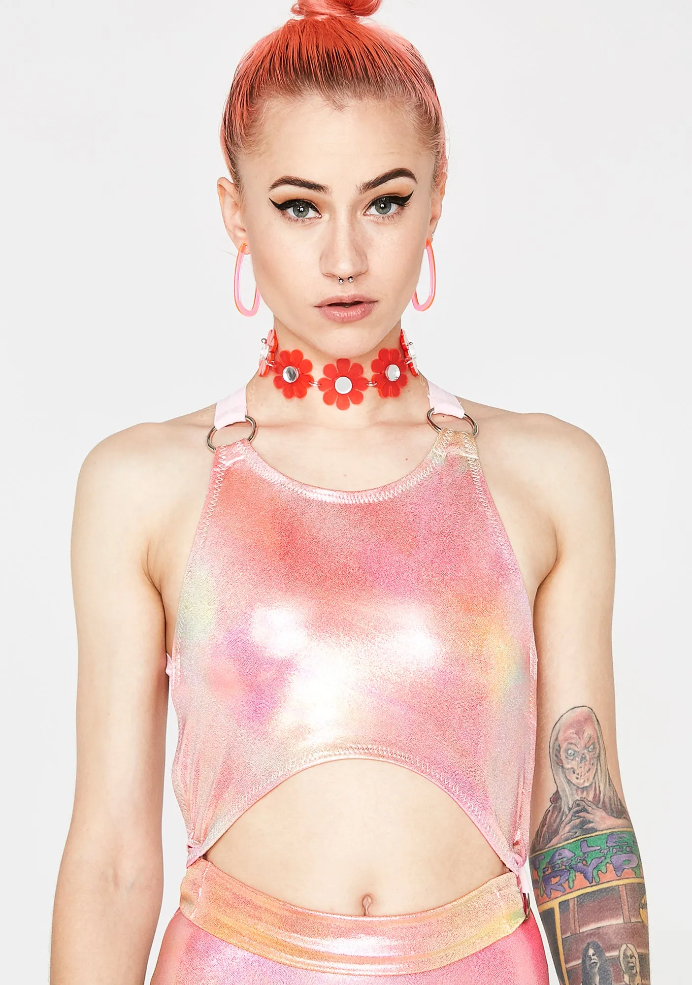 Sunset Prism Half Moon Halter Top sold by Dolls Kill