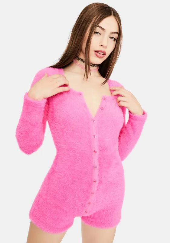 Chalet Stay Fuzzy Romper sold by Dolls Kill