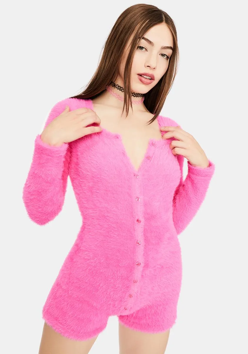Chalet Stay Fuzzy Romper sold by Dolls Kill