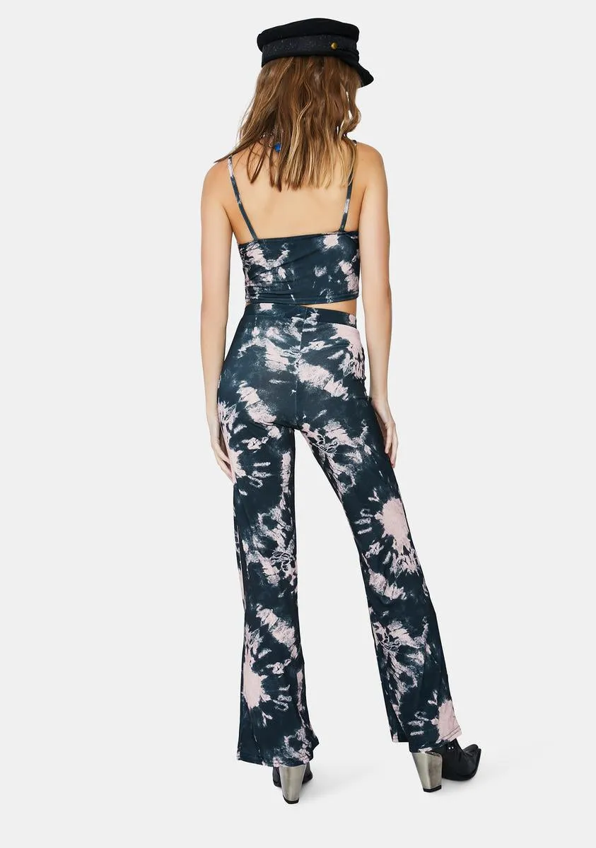 Black And Pink Tie Dye Trousers sold by Dolls Kill product image thumbnail 4
