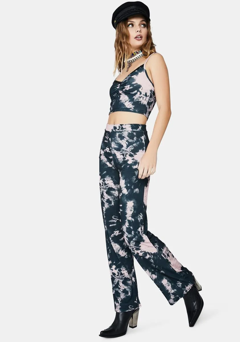 Black And Pink Tie Dye Trousers sold by Dolls Kill product image thumbnail 2
