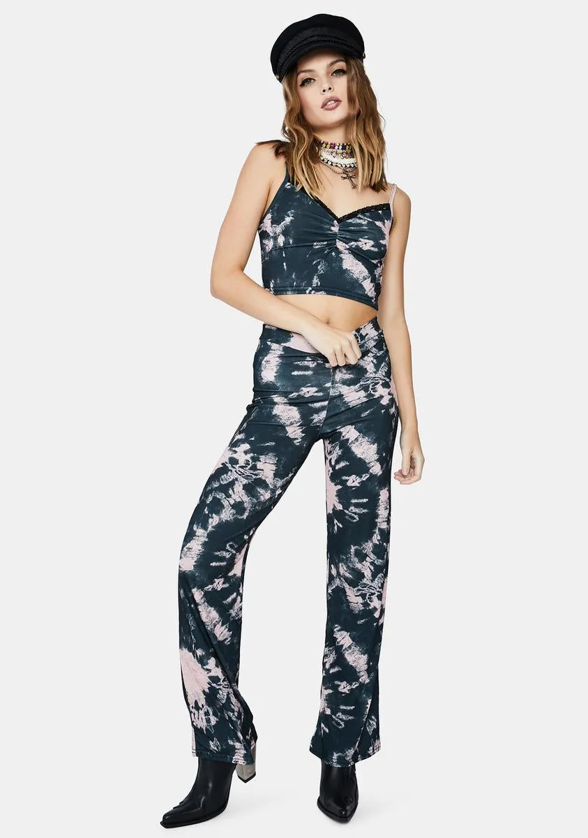 Black And Pink Tie Dye Trousers sold by Dolls Kill product image thumbnail 3