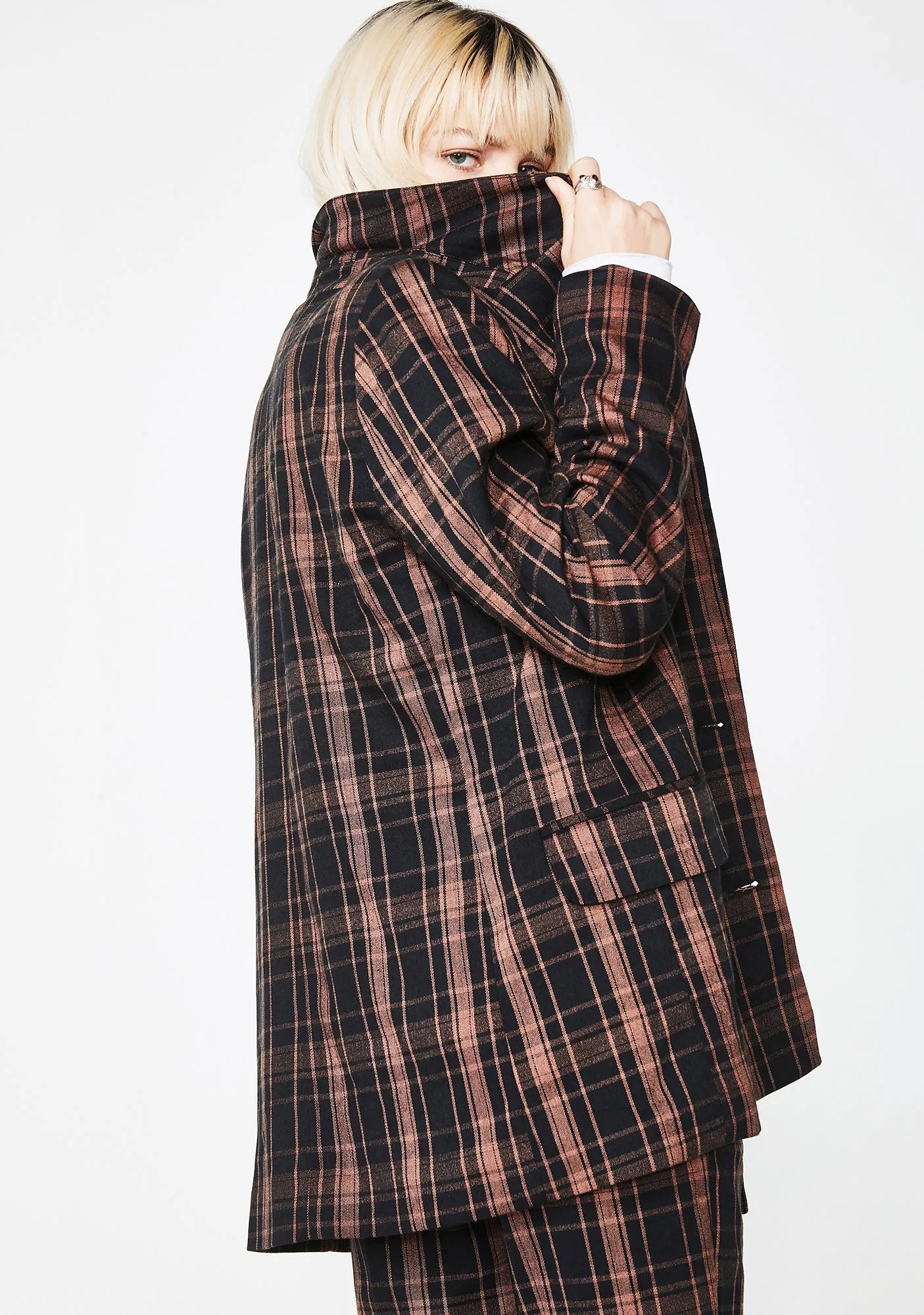 Half Bad Plaid Blazer sold by Dolls Kill product image thumbnail 4