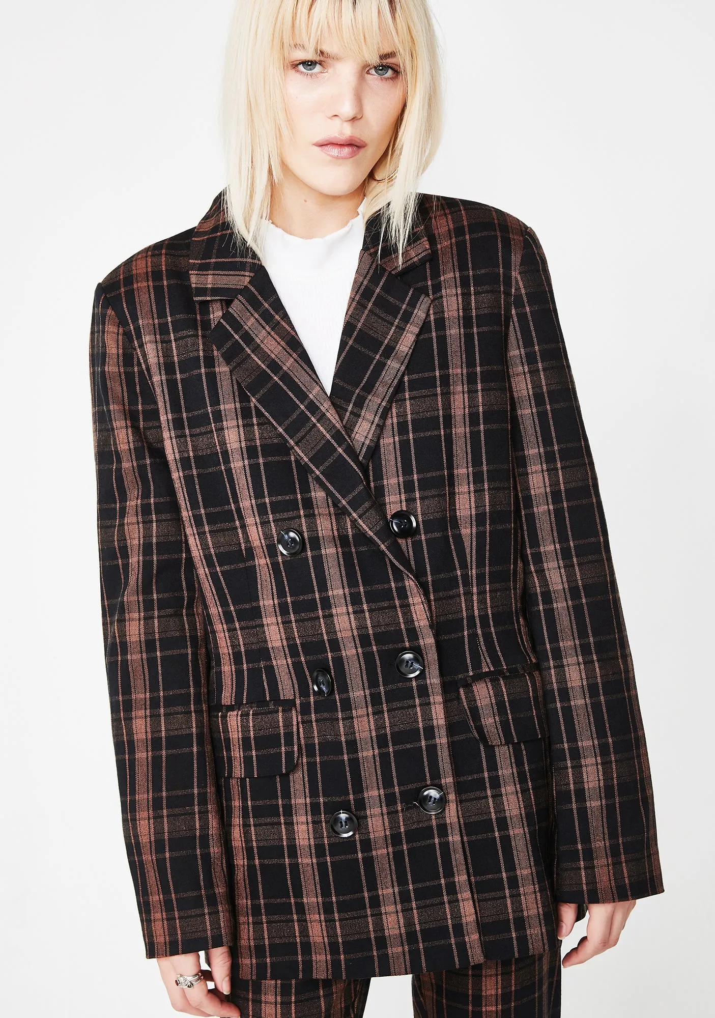 Half Bad Plaid Blazer sold by Dolls Kill