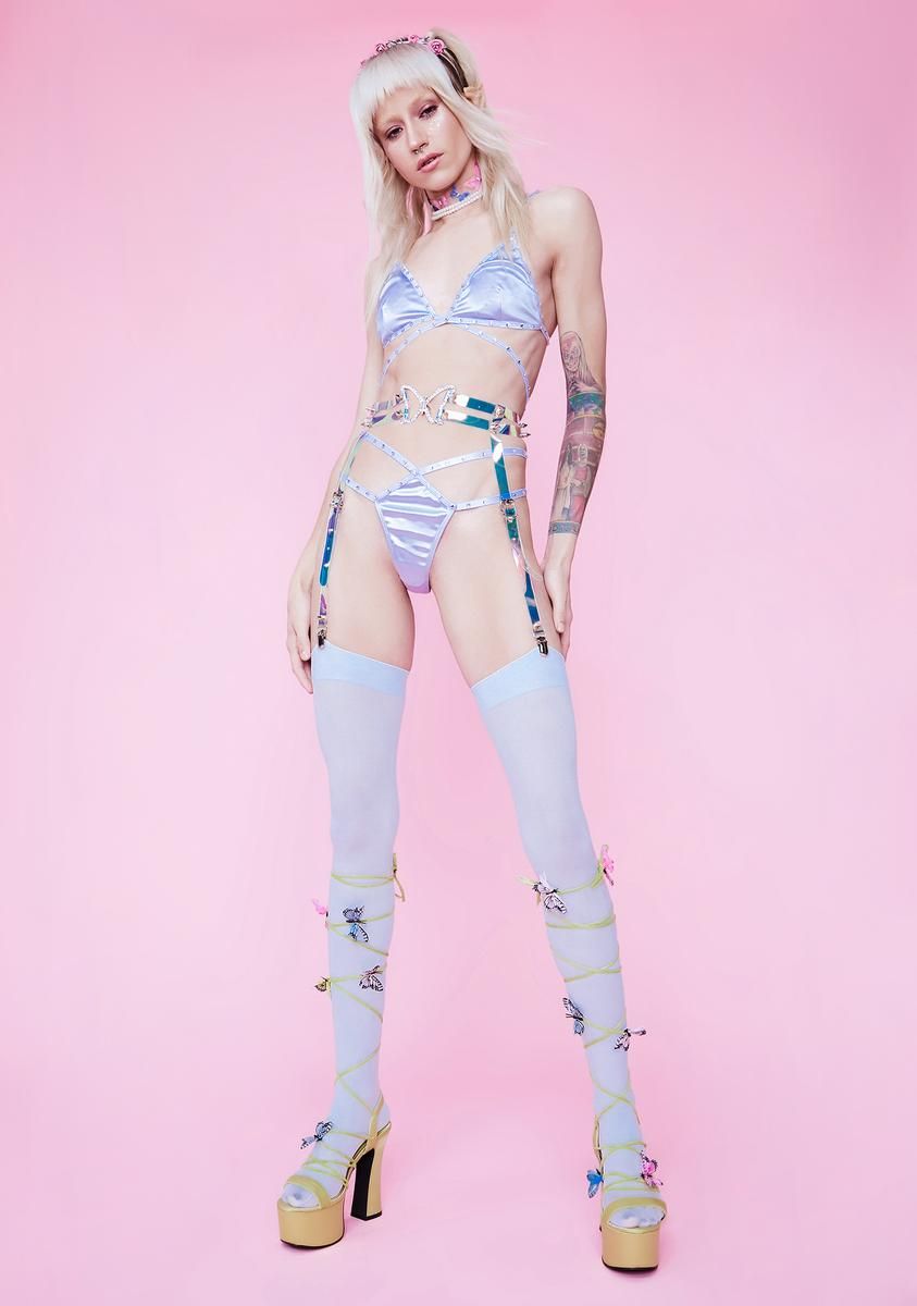 Stars Dance Satin Lingerie Set sold by Dolls Kill product image thumbnail 3