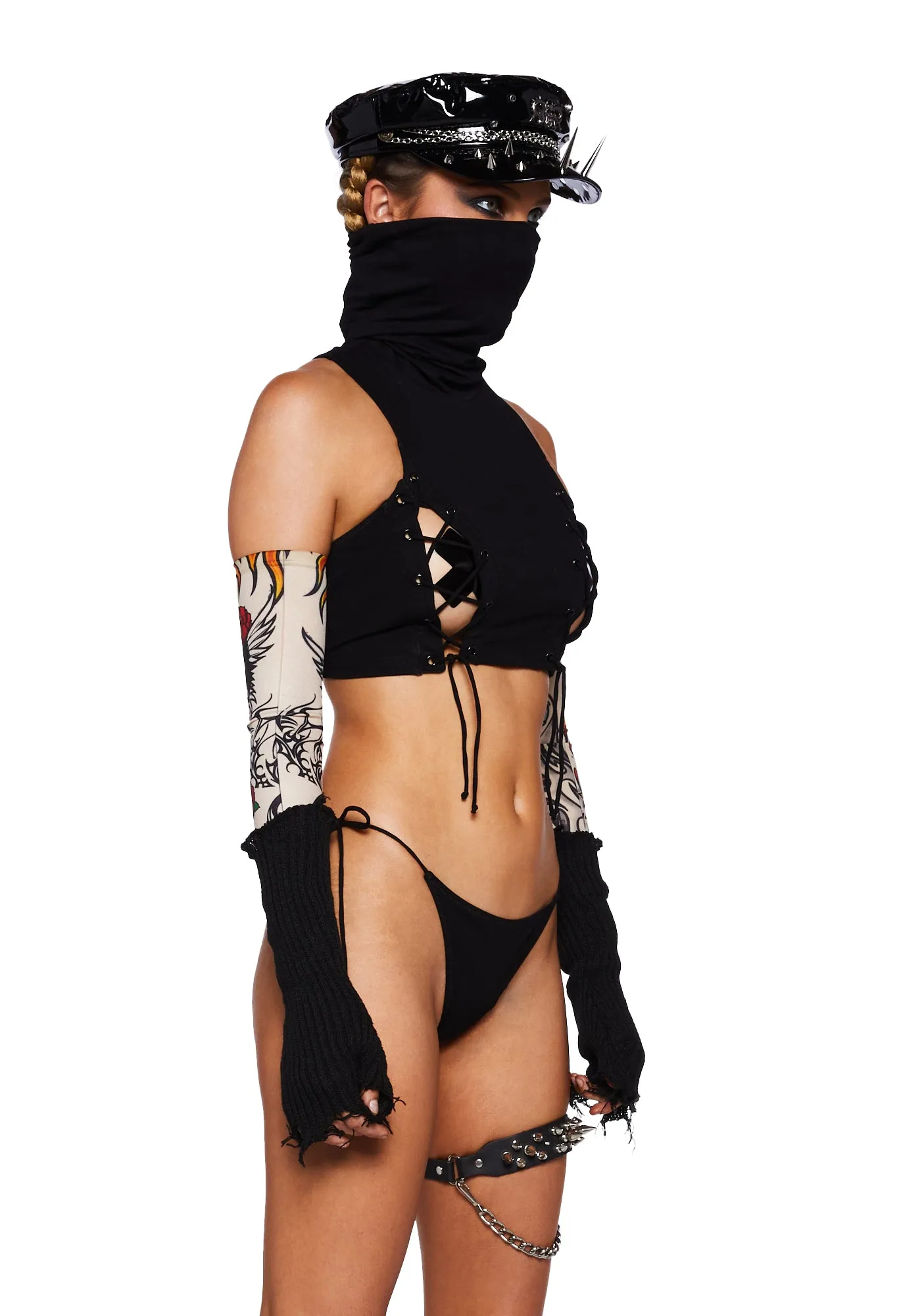 New Age Nomad Tank & Panty Set - Black sold by Dolls Kill product image thumbnail 3