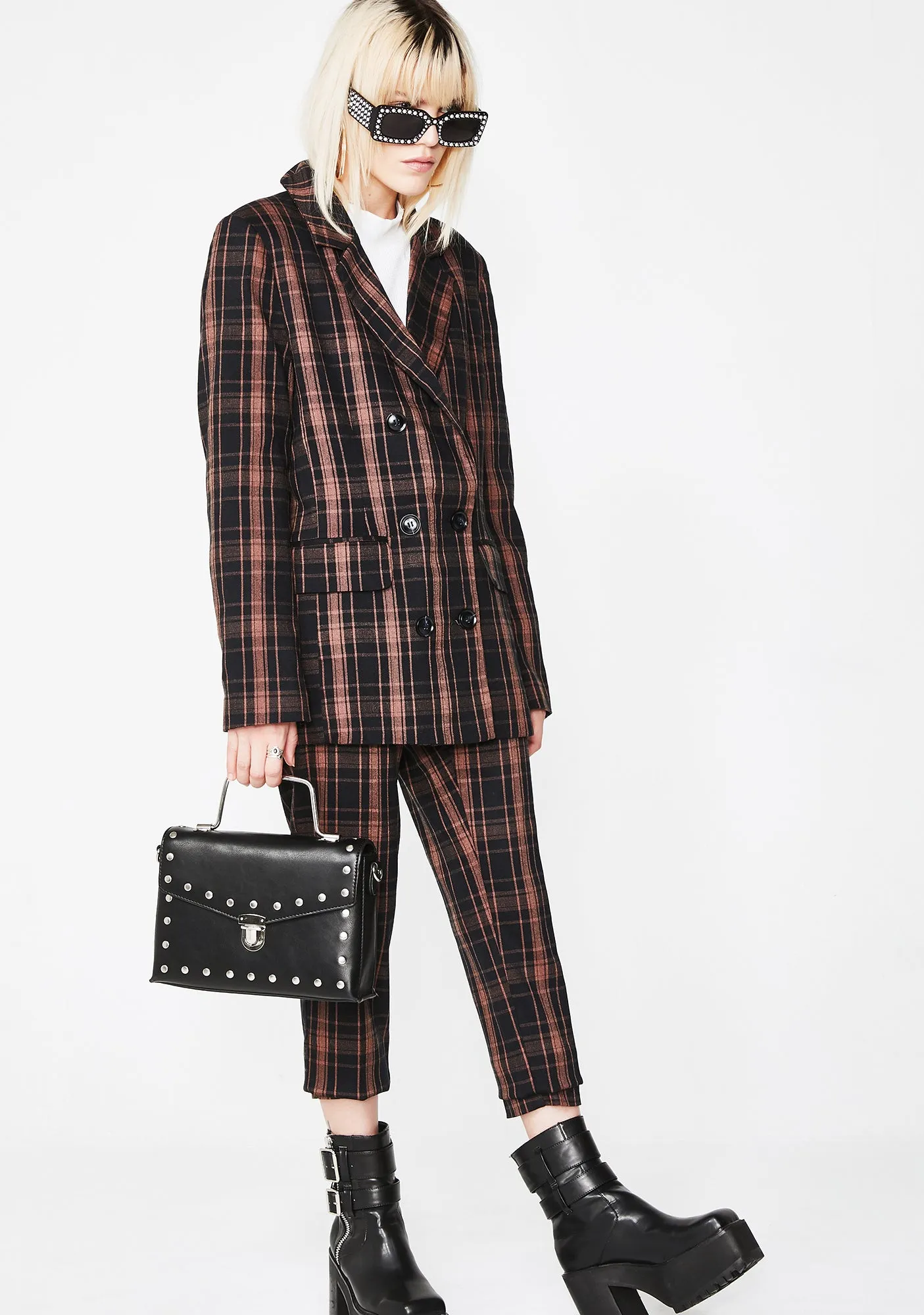 Half Bad Plaid Blazer sold by Dolls Kill product image thumbnail 2