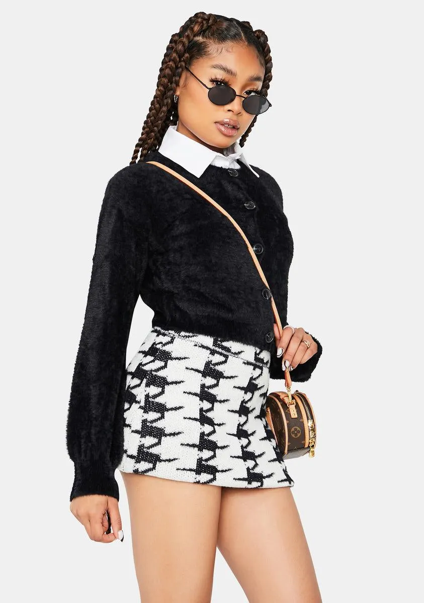 Wicked Class Act Cardigan And Houndstooth Skirt Set sold by Dolls Kill