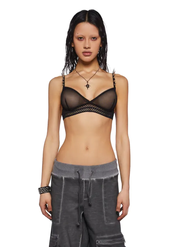 Crossfade Mesh Bralette With Spike Studs sold by Dolls Kill