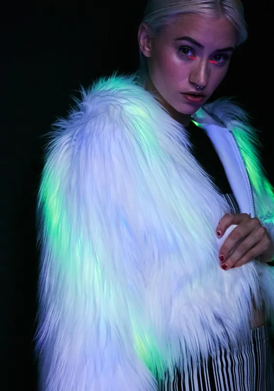 Spark The Light Faux Fur Coat sold by Dolls Kill