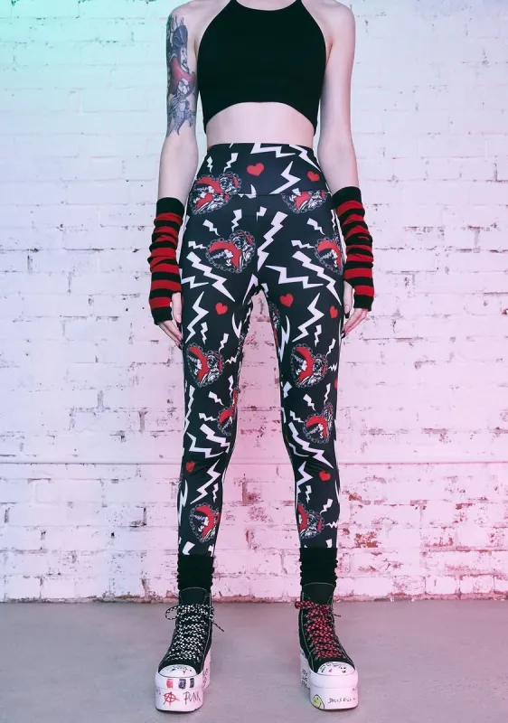 Electric Love Printed Leggings made by Dolls Kill