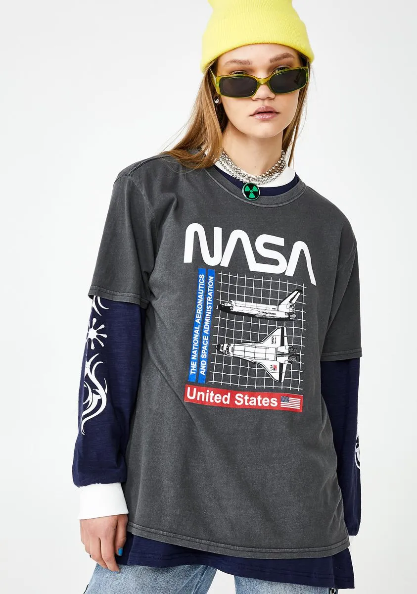 Nasa Shuttle Grid Graphic Tee sold by Dolls Kill product image thumbnail 2