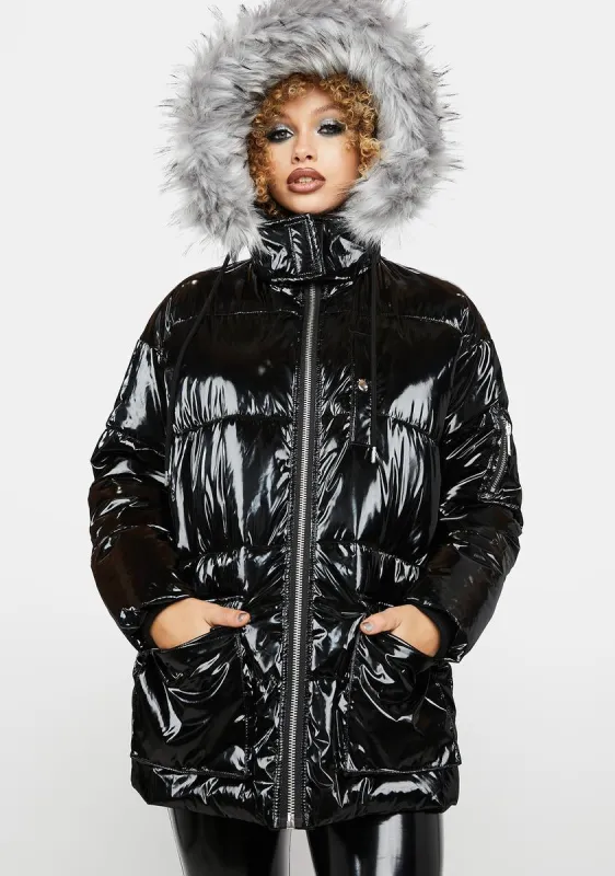 Wintry Chic Puffer Jacket sold by Dolls Kill