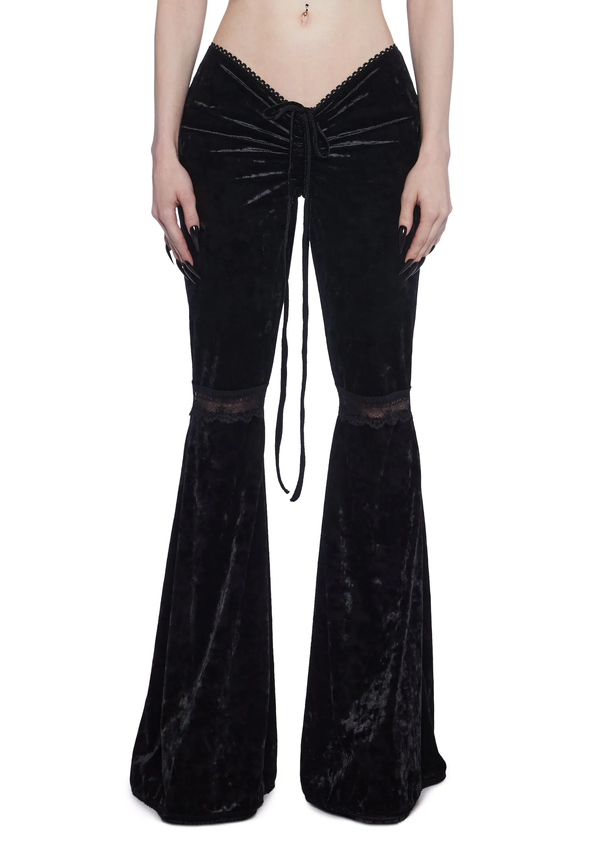 Darling Favorite V-Cut Bell Bottoms sold by Dolls Kill