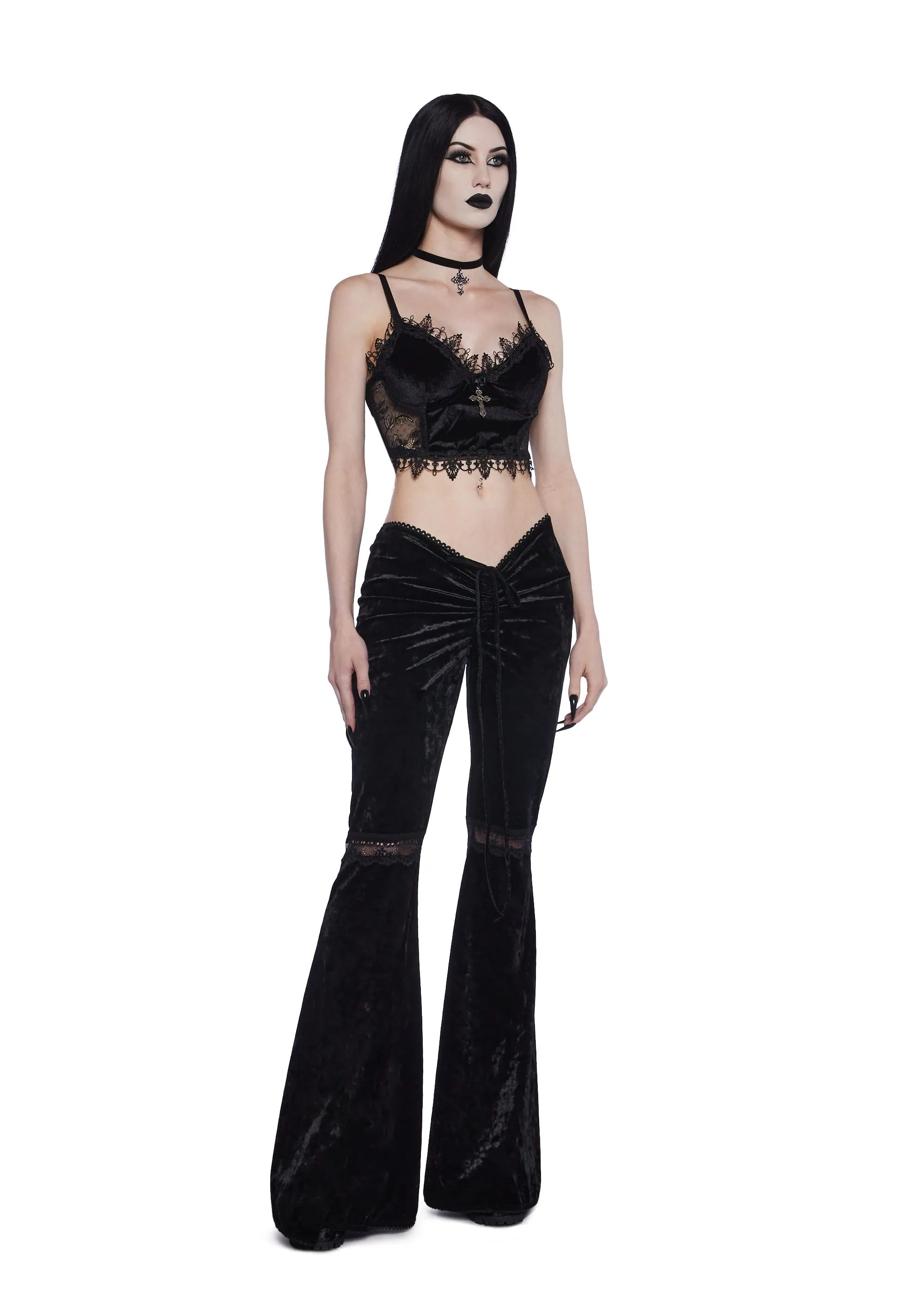 Darling Favorite V-Cut Bell Bottoms sold by Dolls Kill product image thumbnail 2