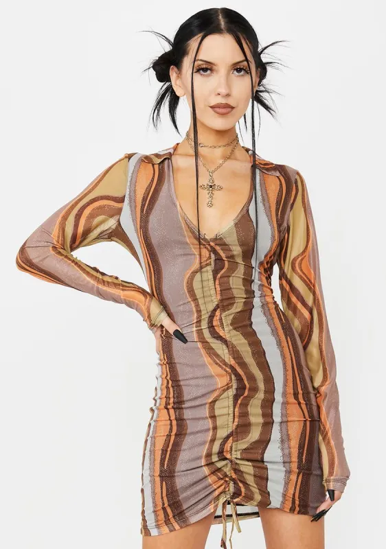 Earthy Gradient Aviva Mini Dress sold by Dolls Kill