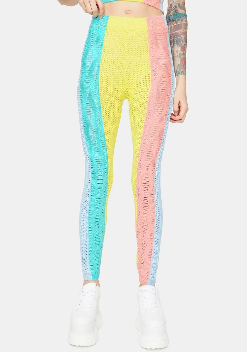 Rainbow Haze Colorblock Knit Leggings sold by Dolls Kill product image thumbnail 2