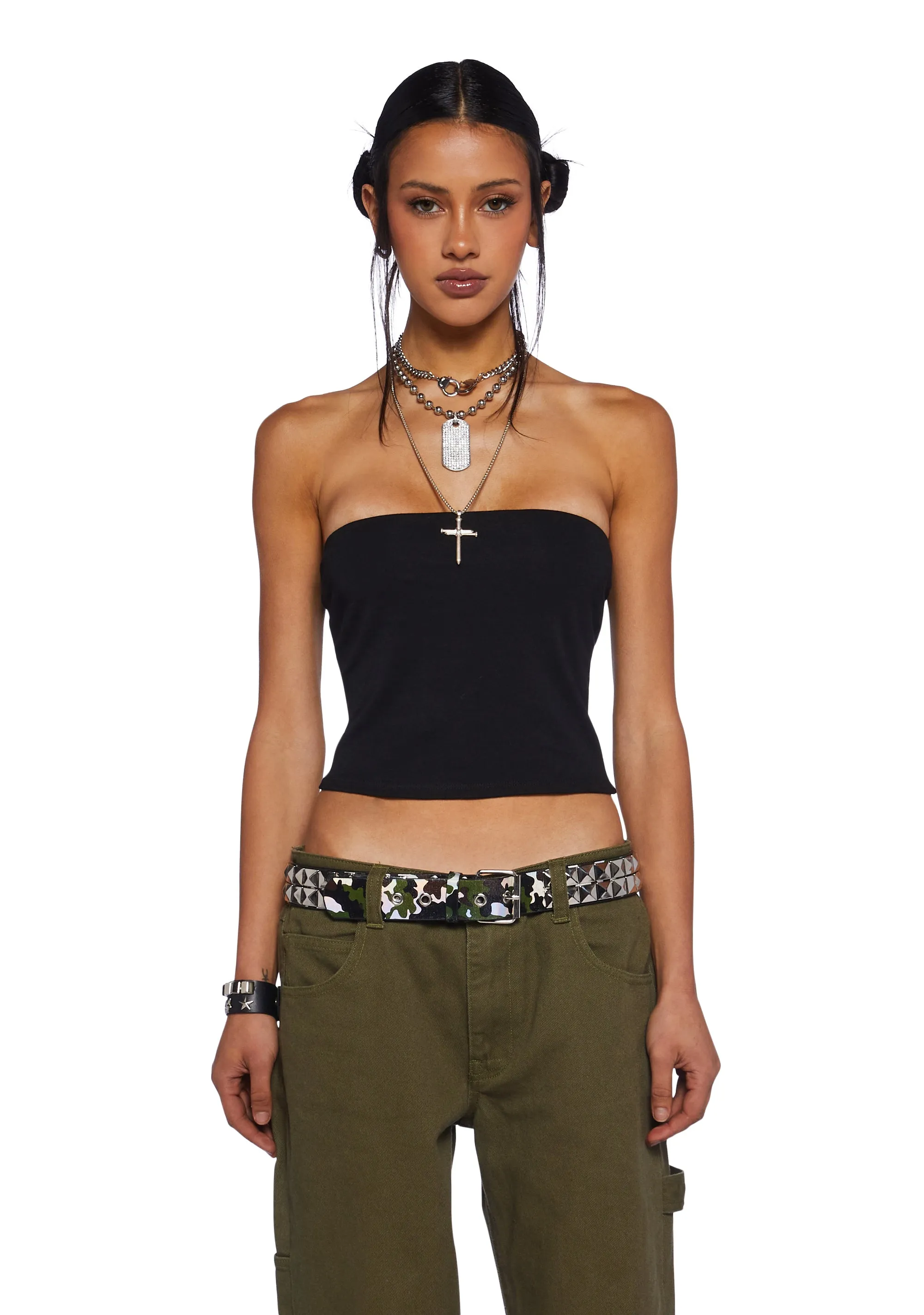 Radio Silence Tube Top - Black sold by Dolls Kill