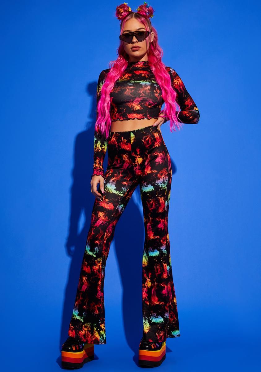 Stay Vibrant Flare Pants sold by Dolls Kill product image thumbnail 4