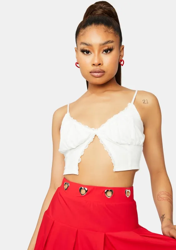 Angel Booked And Busy Lace Crop Tank sold by Dolls Kill