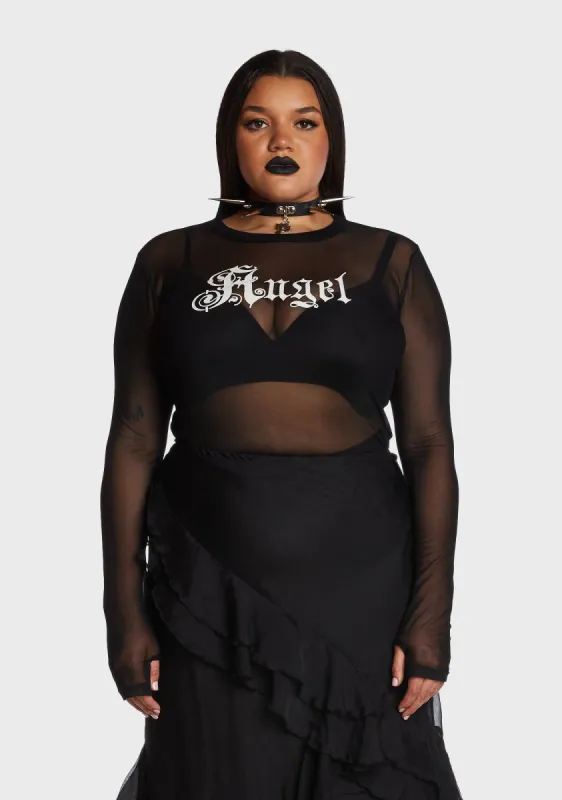 Plus Underworld Rising Mesh Top sold by Dolls Kill