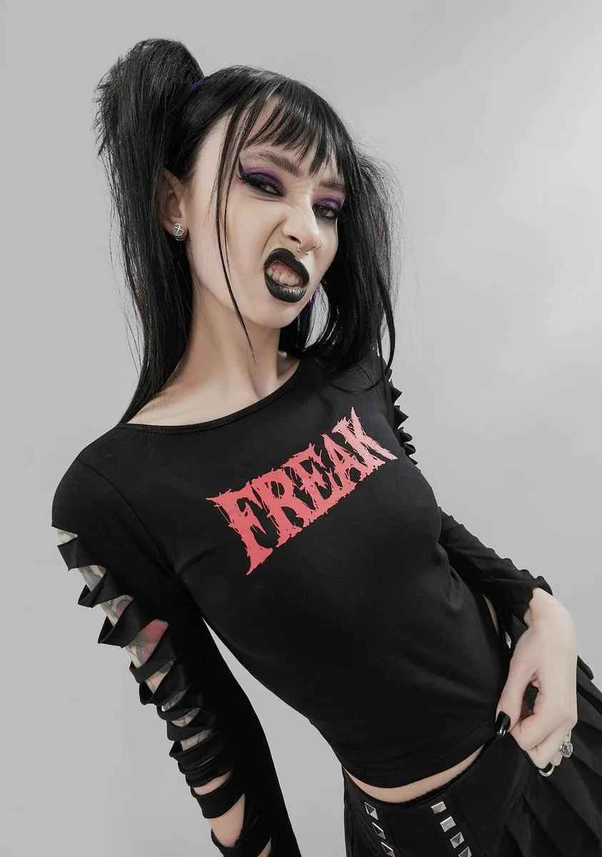 Mosh W Me Shredded Freak Top sold by Dolls Kill product image thumbnail 2